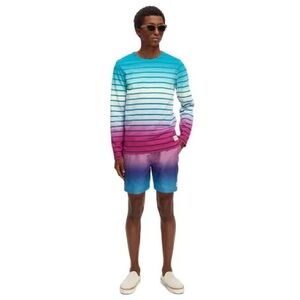 Scotch & Soda Blue and Pink Long Sleeve Tee Gradient Stripes